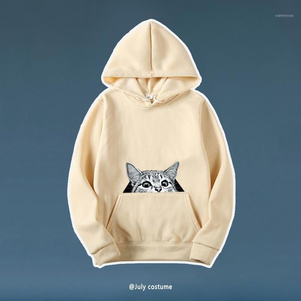 

men's hoodies & sweatshirts 2021 hoodie spring and autumn thin sweater cat pattern casual sportswear sweatshirt, Black