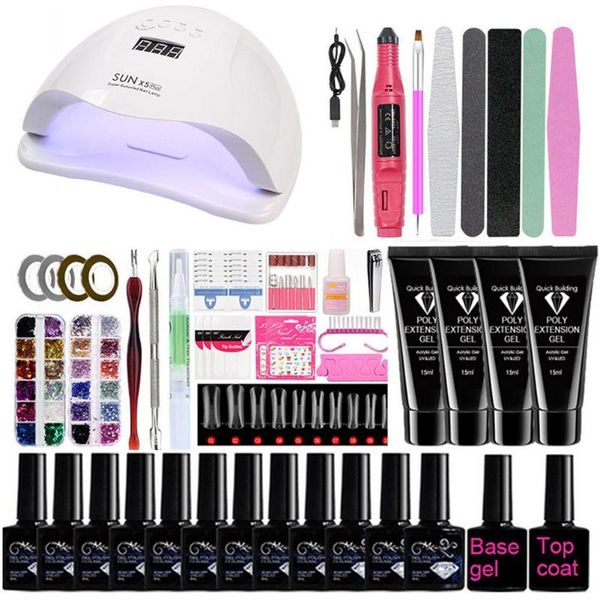

nail art kits set uv led lamp dryer with gel polish kit soak off manicure tools electric drill store
