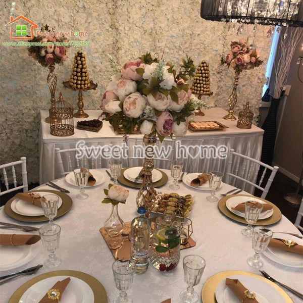 

artificial flower ball table centerpiece wedding road lead with peony and rose leaves decorative flowers & wreaths