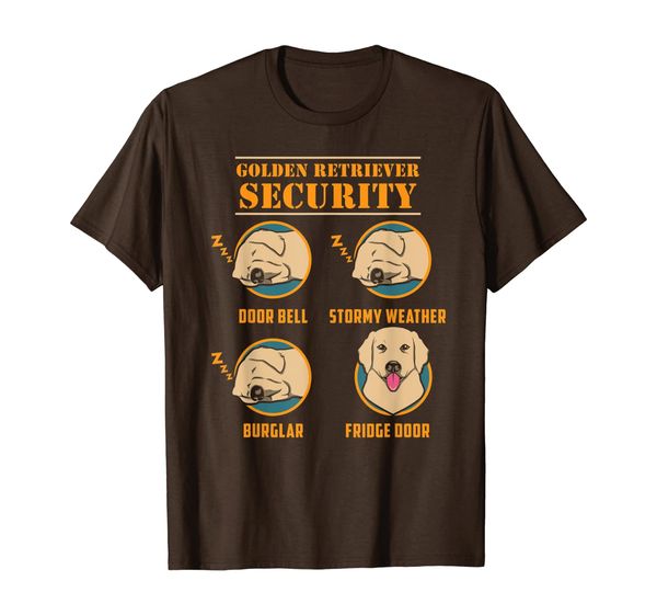 

golden retriever shirt golden retriever security funny dog, White;black