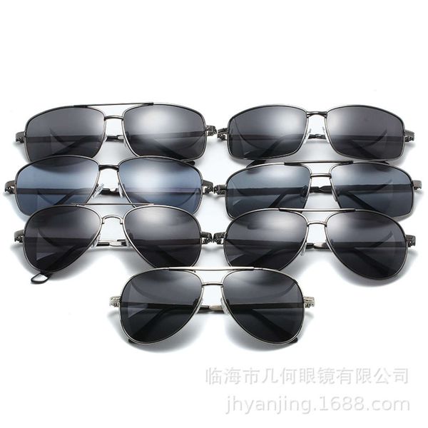 

double fashion men's beam sunglasses toad metal box polarized driving frame, Black