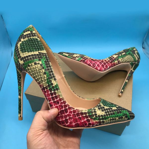 

skin green female impression high standard python stiletto royal shoes as, Black