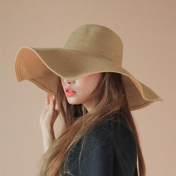 

seaside sun visor hat female summer hats for women large brimmed straw folding beach girls wholesale, Blue;gray