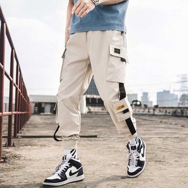 

men's pants hip hop mens jogger autumn harem 2021 men camouflage loose casual comfortable cargo trousers camo jogger1, Black