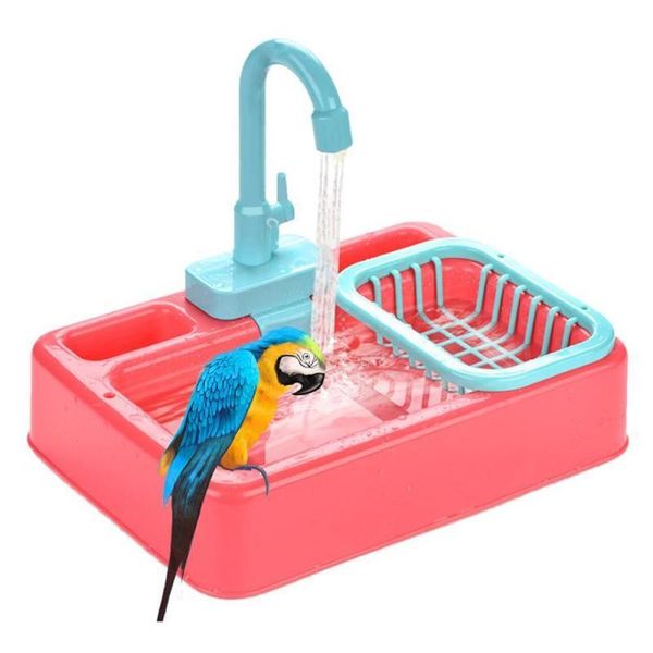 

other bird supplies parrot automatic bathtub faucet shower water dispenser parakeet cage bathroom cockatiel toys set playing