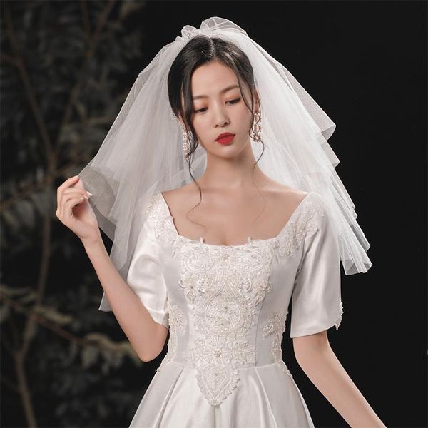 

bridal veils 2021 wedding veil for women white multi layers super fairy with comb simple po modeling headdress, Black