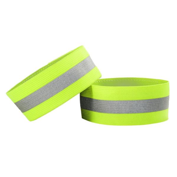 

elbow & knee pads 2pcs/pair elastic ankle wrist bands for walking cycling running outdoor sports high visibility band reflective wristbands, Black;gray