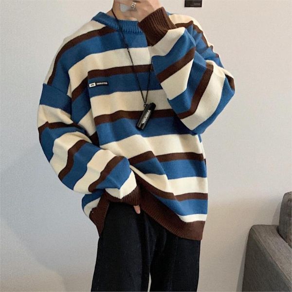 

winter men's in warm coats casual cashmere pullover stripe knitting woolen sweater v-neck sleeve single man knit size -2xl sweaters, White;black