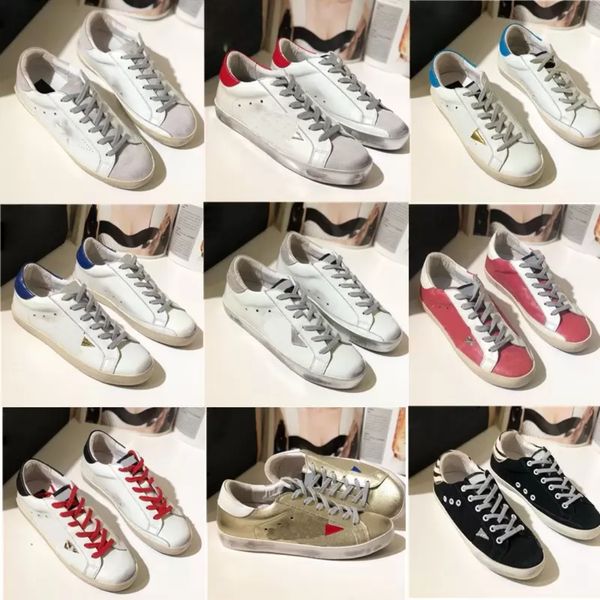

2022 designer star casual shoes mens dirty double golden italian shoes lace up vintage women outdoor trainers yellow bottom dupe do-old snea, Black