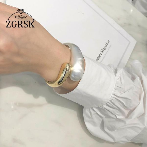 

bangle 2022 trendy matte women's wide bracelet fashion jewellery double color ladies metal female accessories for party gift, Black