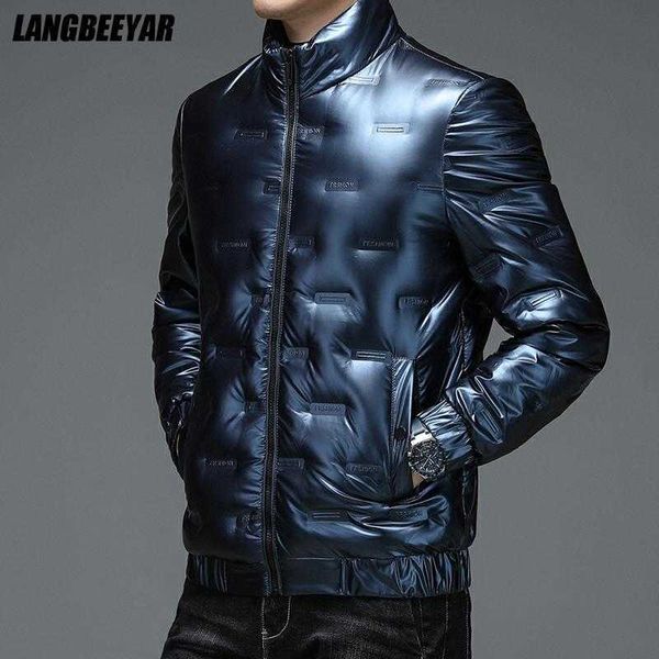 

men's shiny winter jacket, high-quality duck down windbreaker, fluffy coat, fashion, 2021, Black;white