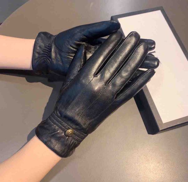 

the latest leather warm ladies gloves with packaging, Blue;gray