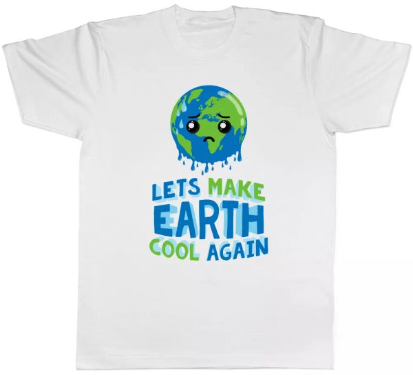 

let's make earth cool again climate change mens t-shirt, White;black
