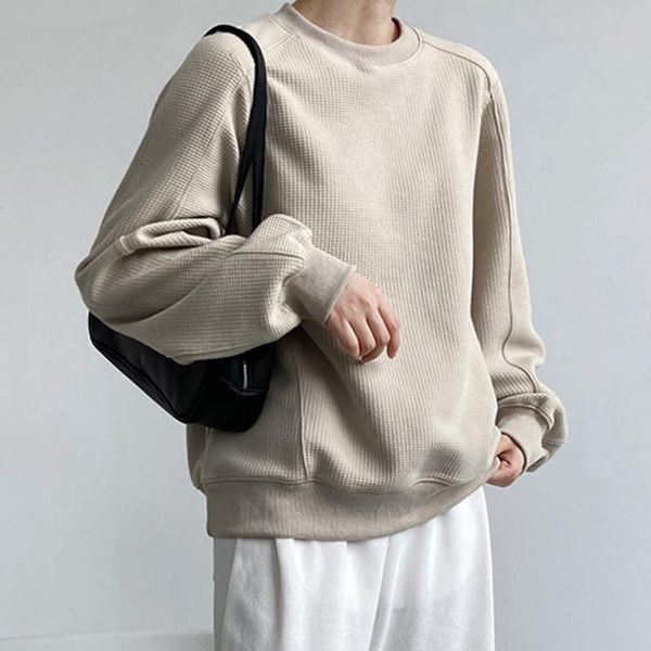 

women's hoodies & sweatshirts 2021 autumn winter casual womens hoodie solid color round neck long sleeve loose pullover korean fashion, Black