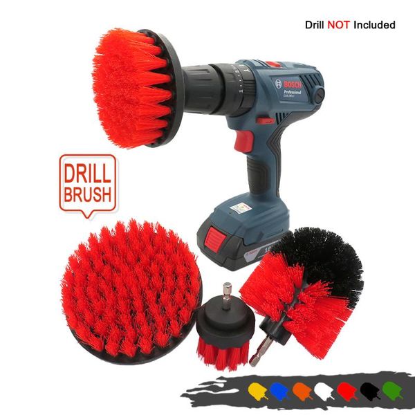

car sponge 2/3.5/4/5''brush set power scrubber brush polisher with extender tools detailing bathroom cleaning kit clean