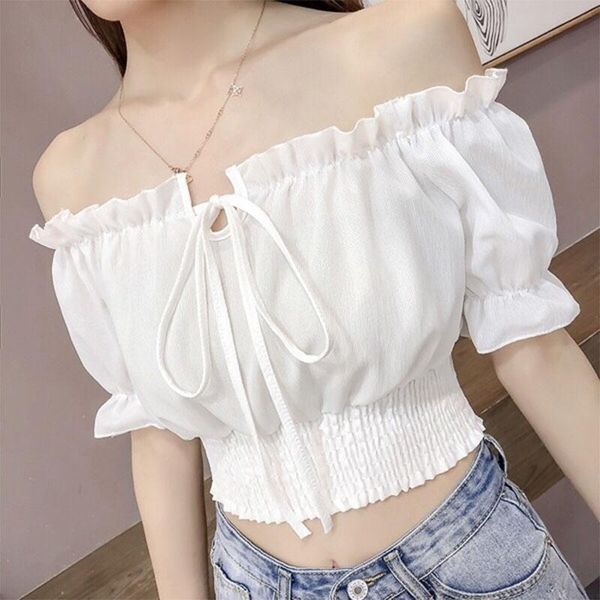 

women's blouses & shirts spring summer lace shirt fit off shoulder casual blusas dd8261, White