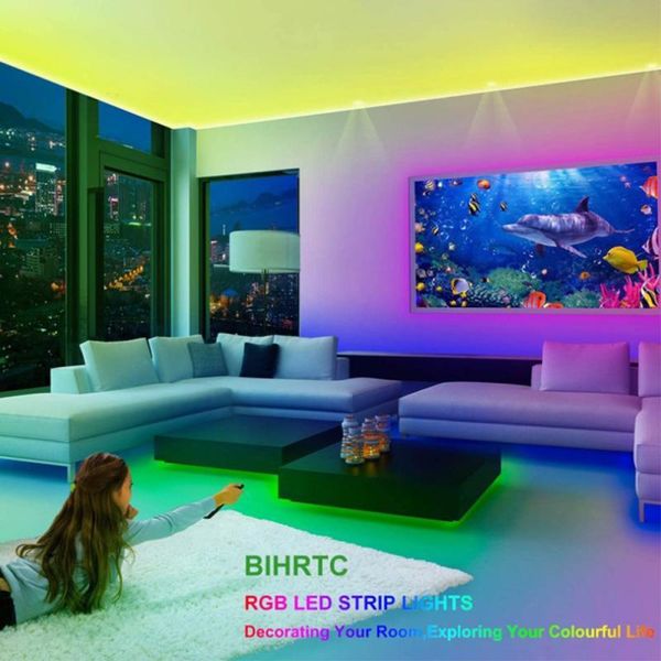 

strips 20m wifi rgb led lights bluetooth-compatible light flexible waterproof tape diode control+adapter decorate