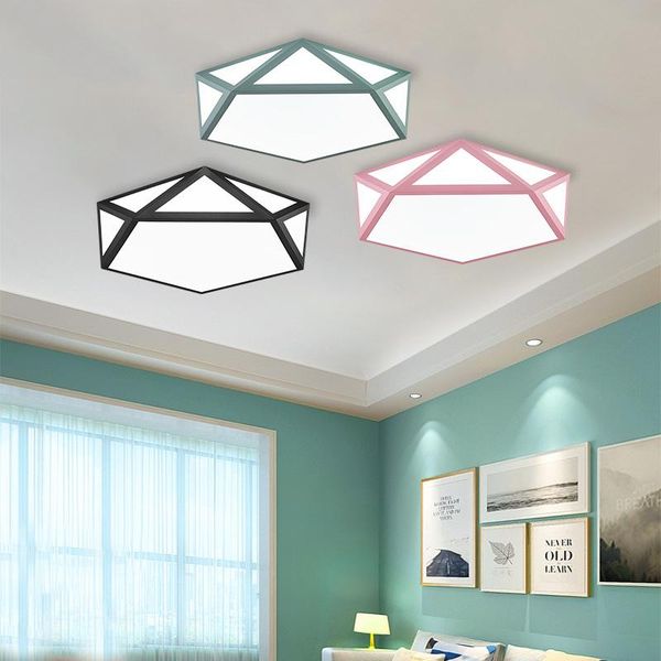 

ceiling lights nordic macaron color geometric lamp exhibition hall living room bedroom decoration household personalized creative