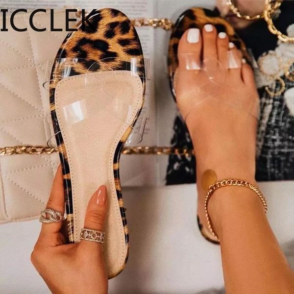 

shoes women sandals leopard slippers ladies hollow flat flip flops summer fashion woman slides lady zapatos de mujer, Black