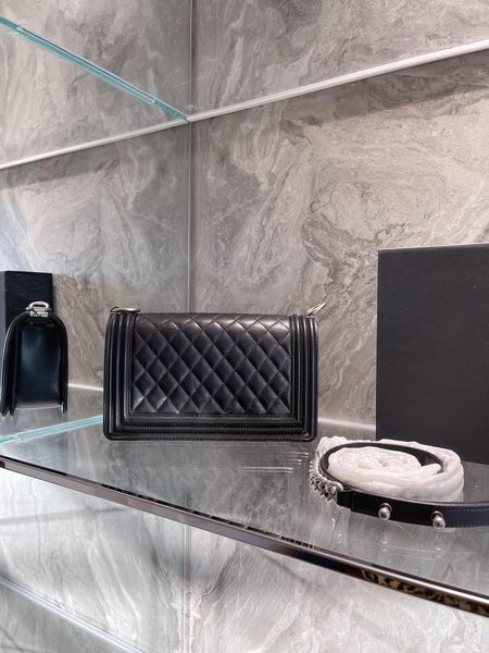 

evening bags 100675 76 77 2021 style women's chain single shoulder slant span bag cattle hide 25cm