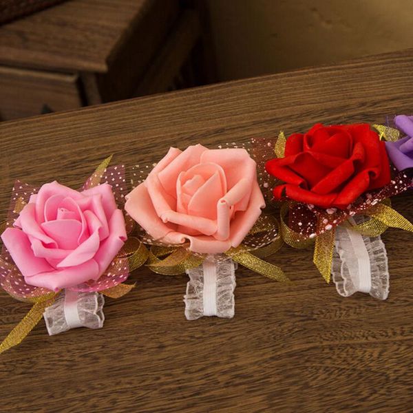 

decorative flowers & wreaths 1pcs wedding bridesmaid bride wrist flower korean sisters hand props supplies