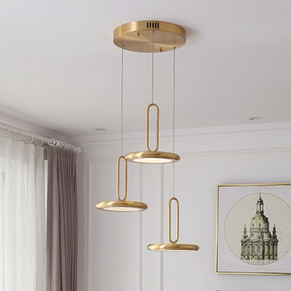 

ceiling lights copper dining room nordic modern minimalist creative three-head chandelier personality bedside bar table lighting