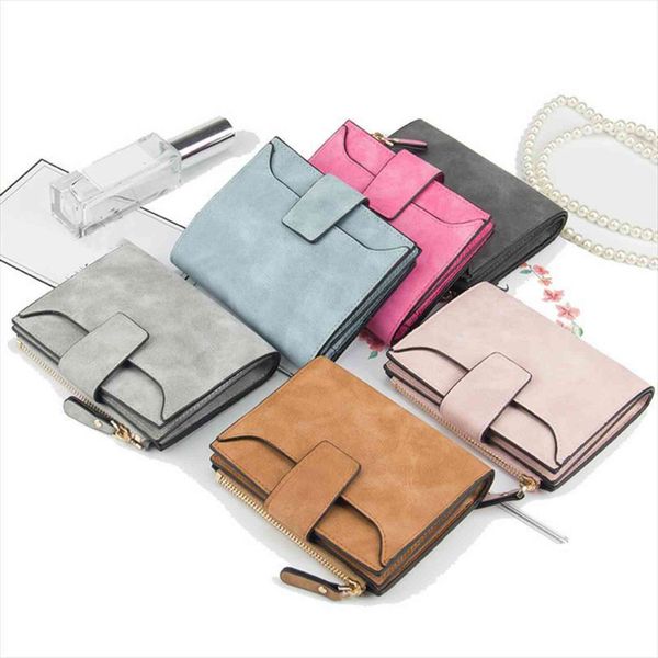 

leather women wallet hasp small and slim coin pocket purse wallets cards holders designer, Red;black