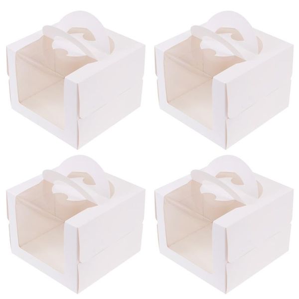 

gift wrap 4pcs birthday cake boxes decorative cases dessert packing (white)