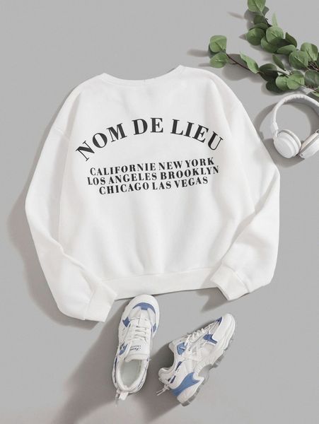 

plus letter graphic thermal lined sweatshirt m2rh#, Black