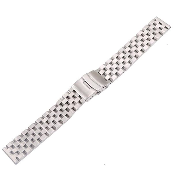 

watch bands carlywet 22mm silver solid links replacement band strap bracelet double push clasp for, Black;brown