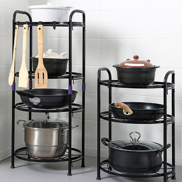 

kitchen storage & organization 2/3 layers organizer pots rack cutting board holder cookware pan shelf drainer pot lid holders dish stand