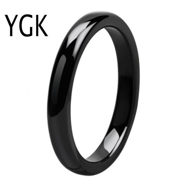 

wedding rings ygk jewelry 4mm width black dome tungsten carbide ring for women band love, Slivery;golden