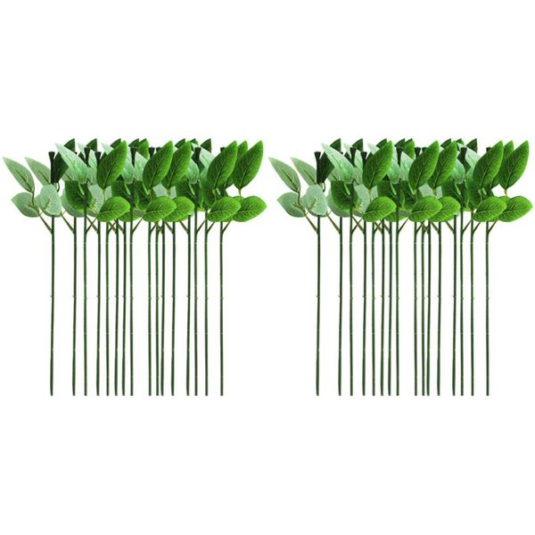 

decorative flowers & wreaths 40 pcs artificial rose stems diy floral arrangement stem with leaves