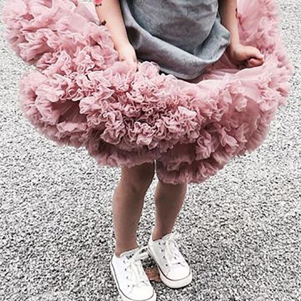 

tutu skirt fluffy children ballet skirts for party dance princess girl tulle clothes fashion cheerleader gifts, Blue