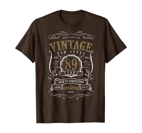 

89th birthday gift vintage 1930 all original parts t-shirt, White;black