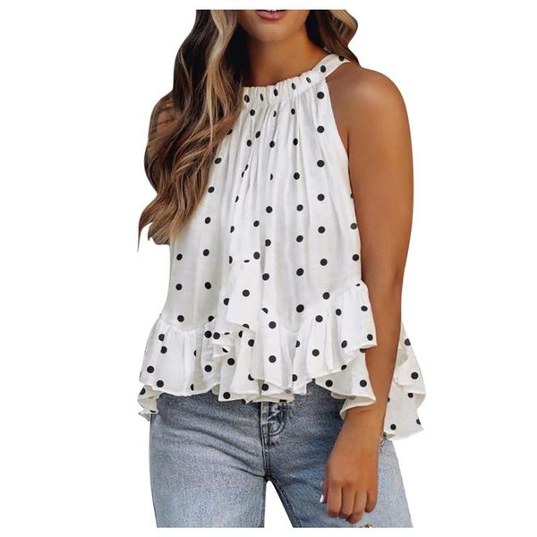 

women's t-shirt sleeveless off shoulder women fashion t-shirts summer dot print white tee lady casual female loose plus size 2xl