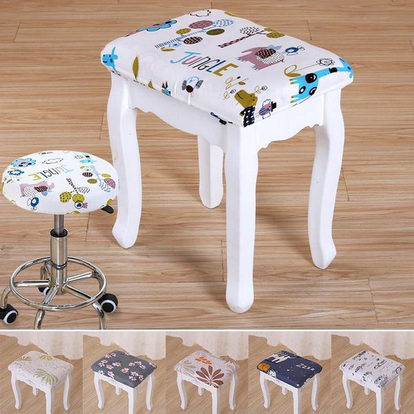 

chair covers 2021 comfortable soft square stool cover round household item floral printed simplicity makeup