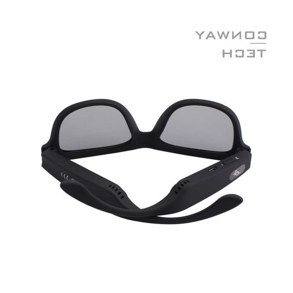 

highend accessories deelop bone conduction speakers glass headset sunglass protect safe music calling uv, Black