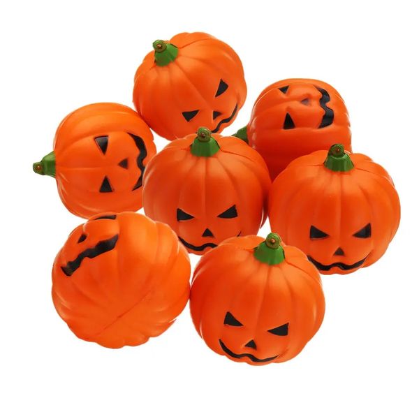 Großhandel 20 stücke 7 cm halloween squishy simulation zufällig super langsam steigend lächeln kürbis squishy spaß spieler dekoration