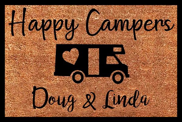 

happy campers doormat,personalized coir door mat ,for home decorative carpets