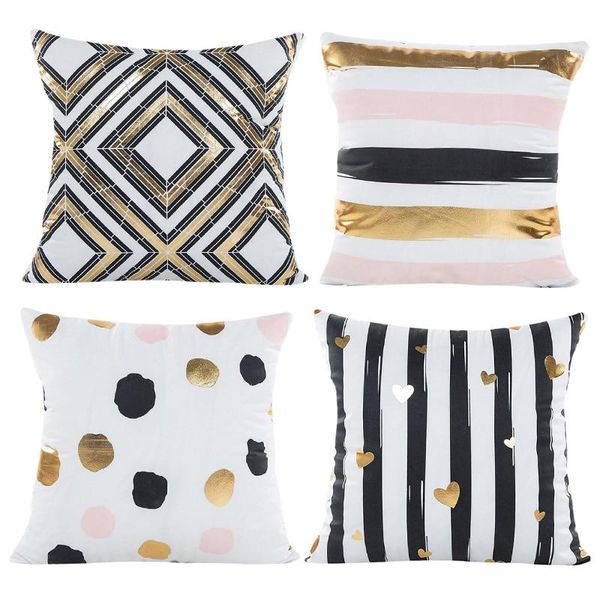 

pillow case square 4pcs cover geometric simple printed pillowcase peach suede modern covers home decorative 27