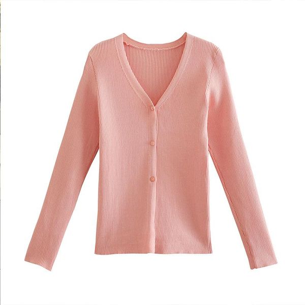 

women's knits & tees autumn vintage casual cardigan for womens 2021 breasted knitted sweater female full v-neck, White