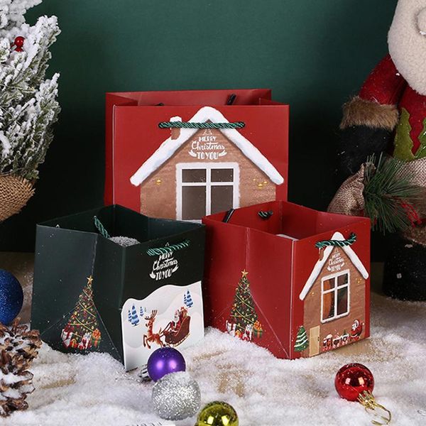 

gift wrap christmas candy box handbags design paper favour sweet boxes party supplies santa claus snack packaging bag