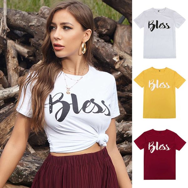 

two piece dress crew neck short sve letter print t-shirt women's loose, White