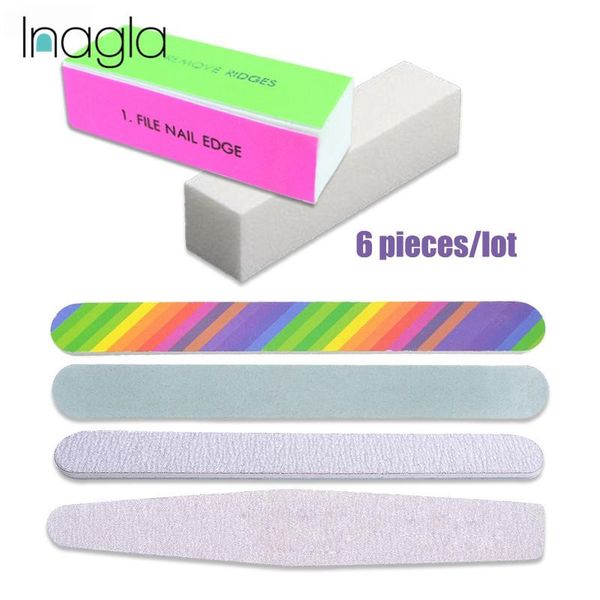 

nail art kits inagla 6pcs professional colorful 4 way file buffer manicure sponge tool sanding tip