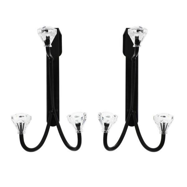 

hooks & rails 2pcs punch-home clothes household coat hangers (black)