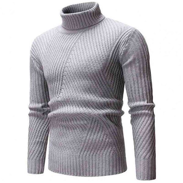 

ribbed long sve simple knitted sweater turtleneck solid color men knitwear for autumn winter, White;black