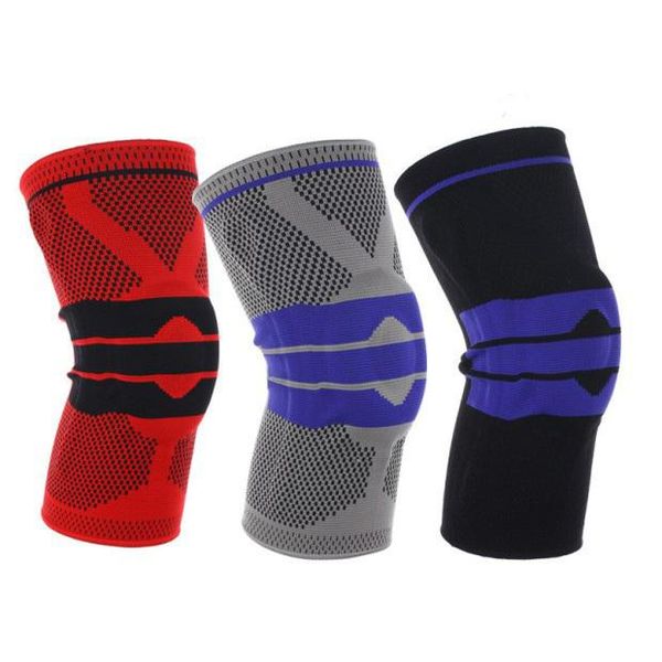 

basketball knee pads non-slip silicon padded support brace meniscus patella protector kneepads elbow &, Black;gray