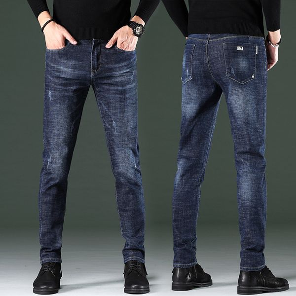 

jeans autumn men's korean fashion slim fit brand business, Blue