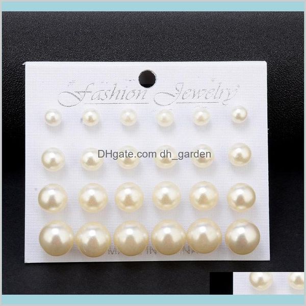 Collane con ciondolo Pendenti Orecchini per donna Moda Bianco Perla Piercing Orecchini Donna Gioielli da donna 6Mm8Mm10Mm12Mm Mix Taglia 1 C